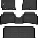 Floor Mats & Cargo Liner Set Fit for 2020-2024 2025 Hyundai Venue (Cargo Liner Only Fit The Upper Layer) All Weather Protection TPE Anti-Slip Car Full Set Floor Liners Custom Accessories-Black