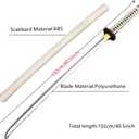 damdos Halloween Prop 40" Katanoa Weapon Cosplay Sword Roronoa Zoro PU Rubber Samourai Swords Birthdays Gifts(White), 102cm