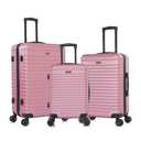 InUSA DEEP Luggage Set with Dual Spinner Wheels and Studs | Spacious Travel Suitcases with Ergonomic Handles | (20/24/28) 3 Piece Hardside Luggage Set | Rose Gold