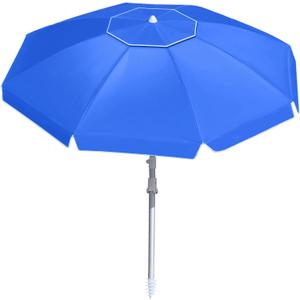 8FT Beach Umbrellas for Sand,Portable Outdoor Windproof Sun Umbrella with Push Button Tilt and Air Vent,UPF 50+ PU Coating for Patio Garden Pool Backyard