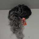 Ombre Gray Ponytail hairpiece for black women Drawstring Long Curly Pony Tail Hair Extainson Fake Ponytail Extensions Gray Drawstring Ponytail for Black Women(Sliver Gray mix 6 OZ)