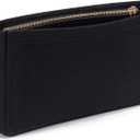 HyFanStr Small Purse Organizer with Zipper, Felt Insert Bag Organizer Handbag Tote Liner Pouch for Women (Black)