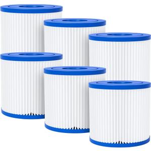 Fil-fresh Type D Pool Filters Cartridge Compatible with Summer Waves RX600 Above-Ground Pool Pump, Replaces Summer Escapes Type D, P57100102, P57000104, 6-Pack Fil-fresh Type D Pool Filters Cartridge Compatible with Summer Waves RX600 Above-Ground Pool Pump, Replaces Summer Escapes Type D, P57100102, P57000104, 6-Pack