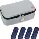 ALLCAMP Insulin Cooler Travel Case with 4 Ice Pack and Insulation Liner for Diabetic Organize Medication (9X 4.72x 3.14 inches) (Light Gray)