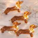 Dachshund Dog String Lights, 10 Ft 30 LEDs Battery Operated & USB Powered Fairy Lights with Remote, Pets Theme Decoration for Indoor Wedding Birthday Party Christmas St. Patrick Decor