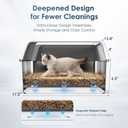 Stainless Steel Litter Box with Lid, Sifting Litter Box for Pine Pellets, 17.313.410.5 Enclosed Metal Litter Boxes for Small Cats & Kittens, High Sided Anti-Leakage, Easy Cleaning, Less Tracking