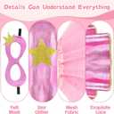 Princess Cape with Mask Set Princess Dress up Clothes Princess Cloak Costume for Women Halloween Costume Accessories (Pink)