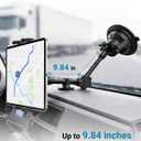 Heavy Duty Metal Truck Tablet Mount with Long Adjustable Arm, Suction Cup Dashboard & Windshield Holder for Semi Truck, Pickup, SUV Fits 4-13" iPad Pro Air Mini, Galaxy Tab, Z Fold, Phones