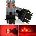 2Pcs 3157 T25 P27/7W LED Bulb Red, 4157 3057 3157A 3457 4057 CANBUS Error Free Anti Hyper Flash Brake light Replacement Bulb Super Bright 30-SMD 25W 4000LM