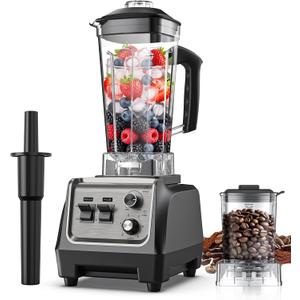 Blender for Smoothies with 1800 Watt Motor Powerful Countertop Blenders for Kitchen 70OZ Large Capacity Smoothie Blender and Grinder Combo for Ice Crush Frozen Drinks Puree (Silver-Black)