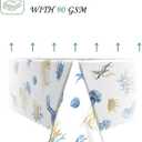 60x102 Inch Marine Rectangle Tablecloth Jellyfish Coral White Table Cloth Summer Ocean Washable Durable Table Cover for Kitchen Dining Picnic BBQ Holiday Party Decor