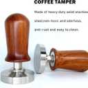 NEOUZA 51mm Calibrated Espresso Tamper,Coffee Tamper with Wooden Handle and Spring Loaded Flat,Stainless Steel Base (51mm)