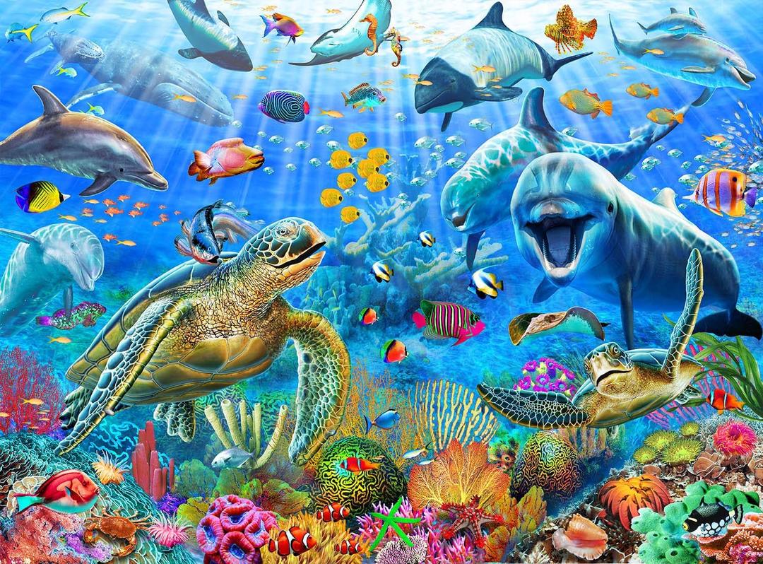 Jigsaw Puzzles for Adults 500 Piece - Jigsaw Puzzles for Adults and Kids 500 Piece Educational Games Colorful Puzzles for Home Decoration(Ocean Adventure 500 Pieces)