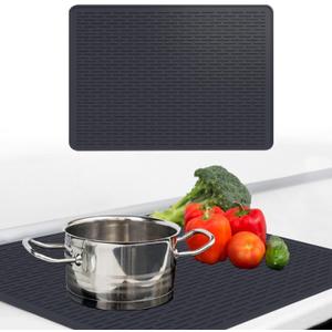 Silicone Stove Top Covers for Electric Stove, Multipurpose Heat Resistant Glass Cooktop Cover Prevents Scratching Kitchen Glass Top Stove Cover Cooktop Protector 27.95 x 19.7 inch (Black)