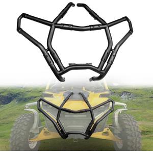 Front Combined Bumper Compatible with 2024 2025 Can-Am Maverick R X RS Accessories Heavy Duty Brush Guard Protector Front Coverage Bumper for Can Am Maverick R 2024+ Replacement for 715010071