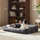 FURTIME Orthopedic Dog Bed Medium Size Dog, Extra Thick Supportive Comfort Pet Sofa, Ergonomic Slant Dog Couch Bed with Removable Washable Cover, Ultra Soft Surface & Non-Slip Bottom, Grey, 35"