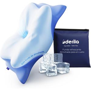 Derila Ergo Pillowcase Cervical Neck Pillow for Sleeping Pillow Case Contour Memory Foam Pillows for Back, Side Sleeper (Pillowcase - 21.25 x 14.17 x 4.72 in) Pillow Case only