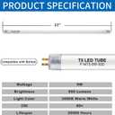 22 Inch F14T5/WW LED Replacement Bulbs, Warm White 3000K, T5 LED 9 Watt Replace Fluorescent Bulb with LED, Replacement Tube for Counter and Cabinet Fixture, 4 Pack