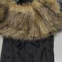 L'VOW Medieval Viking Fur Cloak Renaissance Fur Cape - Black Velvet Cloak with Fur King Cape Costume (Brown)