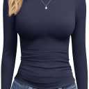 TNNZEET Long Sleeve Shirts for Women Basic Soft Tees Fashion Crop Tops Fall Spring Y2K Tight Clothes for Casual Workout 2026 (XL)