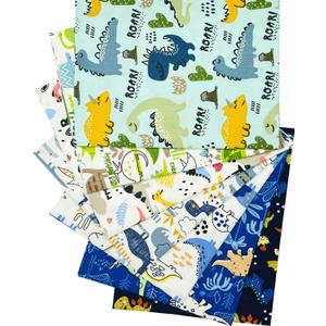 Dinosaur Quilt Fat Quarters Fabric Bundles Cotton Cartoon Dino World Fabric for Baby Boy Kids 18"x 22" (7pcs) SZRUIZFZ