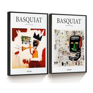shihuakou1.1 Frame Basquiat Wall Art Set of 2, Jean Michel Basquiat Colorful Graffiti Canvas for Bedroom Living Room Offico 16x24 in shihuakou1.1 Frame Basquiat Wall Art Set of 2, Jean Michel Basquiat Colorful Graffiti Canvas for Bedroom Living Room Offico 16x24 in