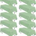 10 Pack Sage Green Rectangular Tablecloths, 60 x 126 Inch, Polyester, Wrinkle & Stain Resistant, Perfect for 8ft Tables, Wedding, Party, Banquet (10 Pack 60 x 126 Inch)
