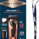 King C. Gillette Beard Trimmer PRO with 40 Beard Length Settings in Precise 0.5mm Steps, Cordless Design & 1 Trimmer, 1 Brush, 2 Combs, 1 Charger and 1 T-Blade