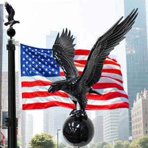 iElyiEsy Eagle Flagpole Topper with Ball - Weatherproof ABS Ornament Fits 20ft 25ft 30ft Flag Poles - Patriotic Outdoor Decor for Home Garden
