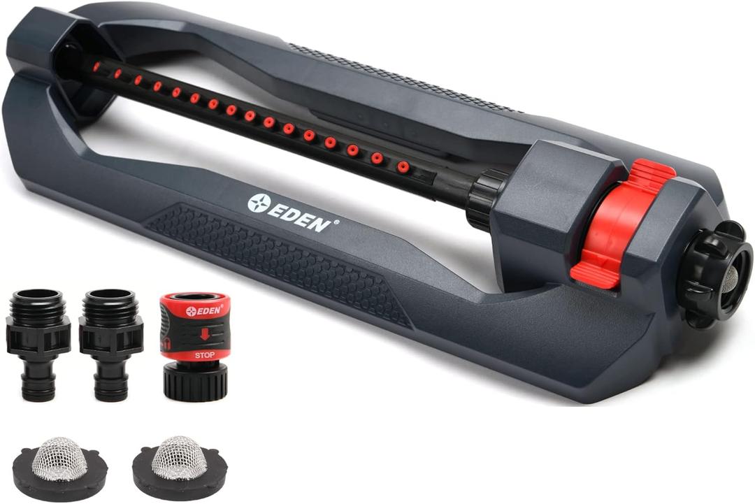 Eden 96213 Lawn & Garden Essential Oscillating Sprinkler | Water Sprinkler for Yard, Covers up to 3, 600 sq. ft., Heavy Weight Base