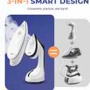 Steam Iron for Clothes, 1600W 2-in-1 Iron & Steamer with Detachable Ceramic Soleplate, Converts from Steamer to Iron in Seconds, Auto-Off, Self-Cleaning, Wrinkle Remover for All Fabrics