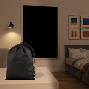 Sun Zero Lights Out Portable Travel 100% Blackout Suction-Cup-Curtain Panel, 50" x 78", Black
