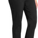 Briggs New York Womens Pull On Dress Pants 4 Pockets Straight Leg Stretchy Office Casual Work Slacks (Black)