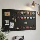 Magnetic Board for Wall 39.4" x 19.7" : Extra Large Black Display Board for Travel & Souvenir Magnet Collections | Heavy Duty Metal Panel for Collectors with Screw Mount Hardware