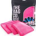 The Rag Company - Premium FTW Microfiber Cleaning Towels for Glass, Windows, Mirrors, Polished Surfaces - Streak-Free, Scratchless, 16" x16, Pink, 3-Pack