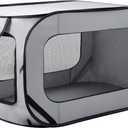 Love's cabin 44in Portable Large Dog Bed - Pop Up Dog Kennel, Indoor Outdoor Crate for Pets, Portable Car Seat Kennel, Cat Bed Collection, Grey (44.1"L x 24.8"W x 27.9"H)