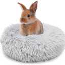 Bunny Bed Rabbit Hideout Large Soft & Comfortable Small Animal Bedding Cozy Bed Mat Warm Hideaway Cage Accessories for Guinea Pig Light Grey (XXXS (11.8 X11.8"))