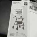 Medline Rollator Walker with Seat, Steel Rolling Walker with 6-inch Wheels Supports up to 350 lbs, Medical Walker, Blue