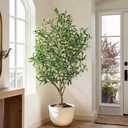 Tall Artificial Olive Tree Faux Trees Indoor Outdoor Realistic Floor Plant Large Fake Plants for House Modern Home Living Room Master Bedroom Office Front Porch Decor Outside Patio para decoracion