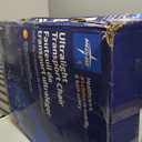 Medline Ultra Lightweight Transport Wheelchair for Adults, Foldable, 19-Inch Seat Width, Blue Frame, Black Upholstery