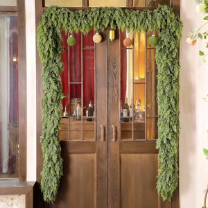 Waydress 1 Pcs 12ft Christmas Cedar Garland Artificial Realistic Soft and Thickness Green Faux Fake Full Cedar Pine Garland for Fireplace Mantel Table Doorframe Indoor Outdoor Xmas Holiday Decoration