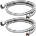 30" Faucet Supply Line, 3/8 inch Comp x 1/2 inch FIP Faucet Connector, Braided Stainless Steel Faucet Hose for Bathroom Sink and Kitchen, Leak-Resistant cUPC Certified Water Supply Line, 2 Pack