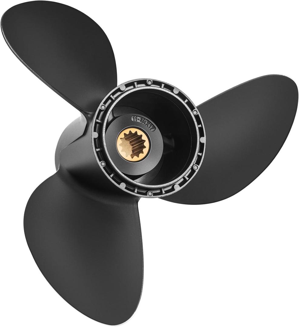 YOUNG PROPS 11 3/4 x 17 Replace OEM#176422 Aluminum Outboard Boat Propeller for BRP,Johnson,Evinrude OMC SternDrive 40-50HP 13 Spline Tooth 11.75dia x 17 Pitch Boat Propeller RH