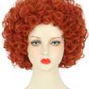 yuehong Short Curly Red Wig Adult Anime Cosplay Costume Soft Breathable Heat Resistant Synthetic Fibers Wig Party Cosplay Costume Hair for Women