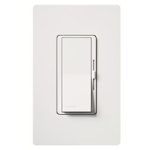 Switch Dimmer for Dimmable LED, Halogen and Incandescent Bulbs with Wallplate | 150W/Single-Pole or 3-Way | DVWCL-153PH-WH | White