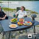 Portal Camping Table Portable Foldable with Adjustable Legs, Aluminum Folding Table Roll Up Table with Carrying Bag for Outdoor, Beach, Picnic, Backyards, BBQ and Party, Black, Big, Extra Large-47.2"L x 27.6"W