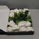 Mocoosy White Rose Artificial Flowers, Fake Roses with Long Stem Realistic Silk Rose Bouquets Wedding Valentines Day Decorations Faux Floral Arrangement Bridal Shower Party Home Table Decor