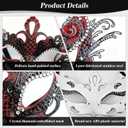 Masquerade Mask for Couples, Mardi Gras Mask for Women & Men