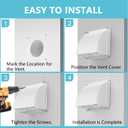 2 Pcs 4 Inch Dryer Vent Cover Outside, HG Power Metal Exterior Vent Cover with Removable Screen & Cushioned Non-Return Flap, Air Wall Vent for House, Range Hood, AC, Opening Diameter: 3.81" White