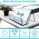 Boloyo Acrylic Business Card Holder for Desk , 6PC Business Card Display Stand Desktop Name Card Organizer Capacity 60 Cards